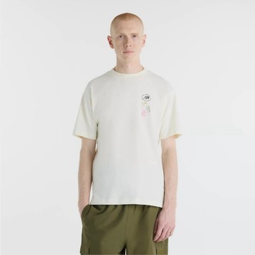NEW BALANCE 短T NB 米黃 郵票 圖案 短袖 上衣 男 MT6216IHAGA