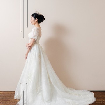 重工蕾絲縫珠雙層蕾絲禮服