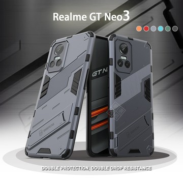 Realme GT Neo3 朋克 鎧甲 磁吸 支架 手機殼 精孔 硬殼 盔甲 防摔殼 保護殼