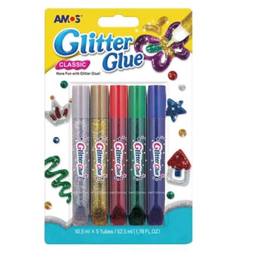 【AMOS 阿摩司】5色 金蔥膠 / 組 GCL10B5