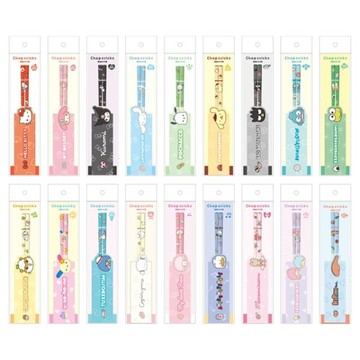 小禮堂 Sanrio 三麗鷗 21公分竹筷附收納袋 (大臉款) Kitty 美樂蒂 酷洛米 布丁狗 大耳狗 帕恰狗