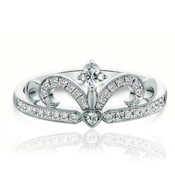 隔日到貨 專櫃 公主 水滴 0.1克拉 莫桑鑽 奧地利水晶 戒指 可調式戒圍 不退色 933