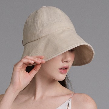 White Sands 露西 亞麻軟帽  米色  內圍56~60cm x 高15cm x 帽簷長10cm