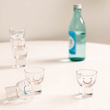 韓國SSUEIM 微笑款玻璃燒酒杯6件組50ml