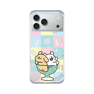 iPhone 17 Pro Max ClearX (MagSafe 兼容) 冰透藍 - Maltese線條小狗 - 來一杯狗汁
