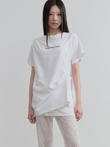 TEDDY SNAP TOP T-SHIRT [WHITE]