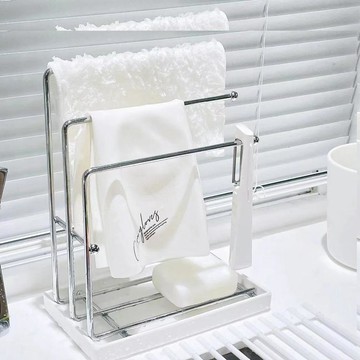 ✅【臺灣出貨】瀝水抹布架廚房用品置物架子家用檯面收納神器洗碗布海綿毛巾掛架