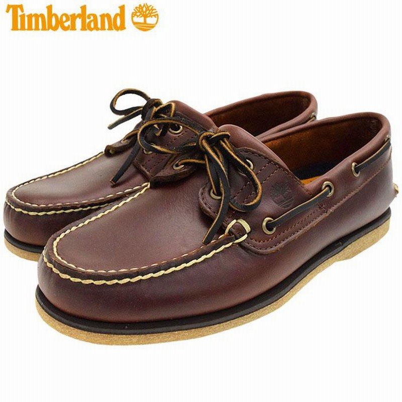 日本正規品 ティンバーランド デッキシューズ Timberland クラシック ボート オーセンティックス ツーアイ Med Brown Full  Grain (25077) | LINEブランドカタログ