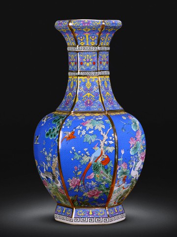 景德鎮陶瓷器花瓶擺件仿乾隆仿古瓷瓶中式古典客廳酒柜裝飾品擺設