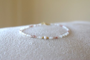 手鍊 蛋白石 安德森石 月光石 天然石 - 放鬆 -