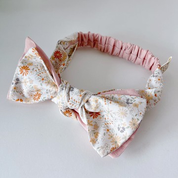 鼠尾草花 手工雙層扭結寶寶髮帶 嬰兒禮物