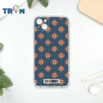 TRON IPhone 13 幾何復古花磚B款 四角防摔載具殼 軟殼 手機殼