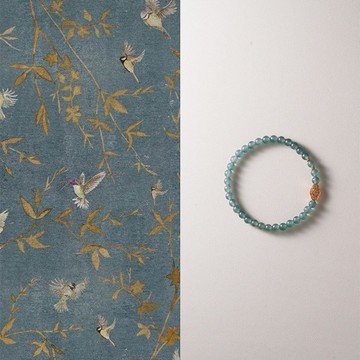 原創手工序秋A貨藍水翡翠手串小眾串珠玉石手鏈