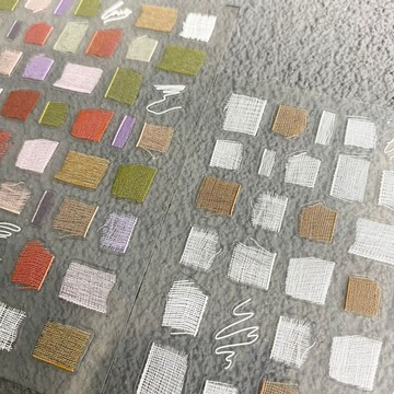 💗台灣出貨💗多巴胺彩色質感勾線布料美甲貼紙浮雕ins風千格鳥格子指甲裝飾貼