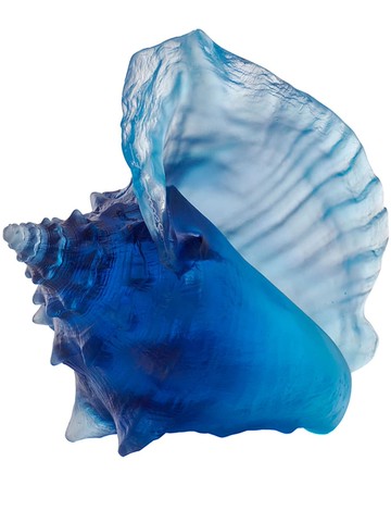Daum - Large Shell Mer de Corail crystal centerpiece - unisex - Crystal - One Size - Blue
