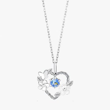 【RJ New York】小眾設計心形星空琉璃月光石項鍊(3色能選)