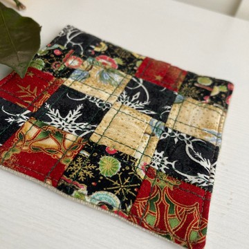 除夕杯墊 2 件套亞麻棉杯墊 11.5 x 11.5 厘米