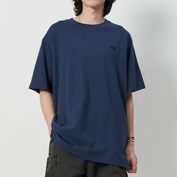New Balance 男款 藍色 刺繡 經典 棉質 休閒 美版 Logo 上衣 短袖 MT41533NNY