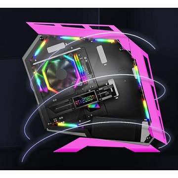 【享最高折300】魔蛇 D900mini/桃粉色機殼/小咖大咖網吧 電腦主機箱台式機中塔式側透 (不含風扇)