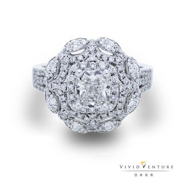 亞帝芬奇璀璨巴洛克GIA1克拉鑽戒