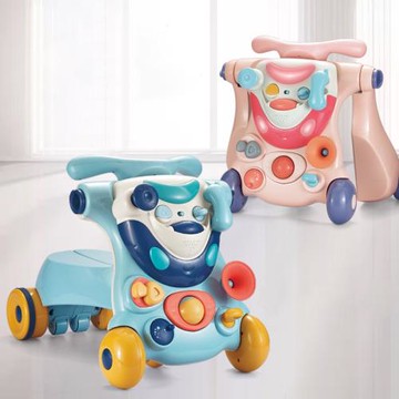 嬰兒3合1學步車手推車 寶寶多功能防側翻助步車 跨境亞馬遜玩具