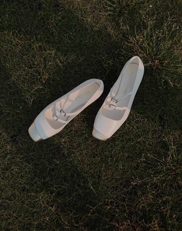 流金歲月 非對稱方頭中跟瑪莉珍單鞋 手工製