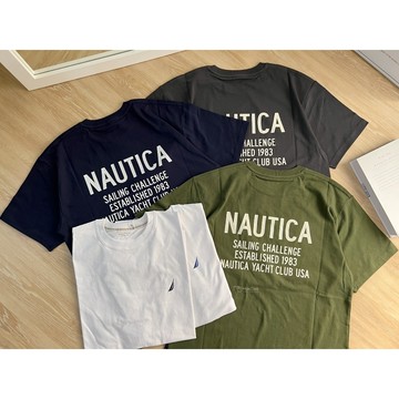 【MasCool】 NAUTICA 帆船 短袖 短T 短袖T 短踢 純棉 寬鬆 落肩 韓國代購