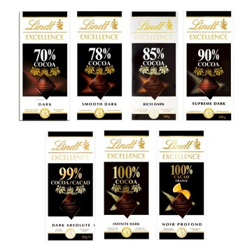 【蝦皮直營】瑞士蓮 Lindt 極醇 巧克力片 70%/78%/85%/90%/99%/100%/香橙 黑巧克力