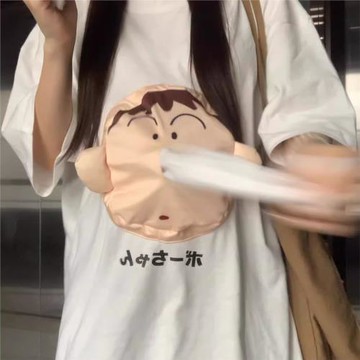 搞笑短袖3D阿呆自帶抽紙的t恤卡通可愛學生情侶春秋純棉打底衫女