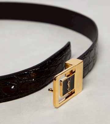 Saint Laurent La 66 croc-effect leather belt