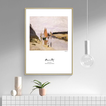 莫內 ‧ 乘船&港入口_掛畫_名畫系列_台灣製造 兩工作天快速出貨