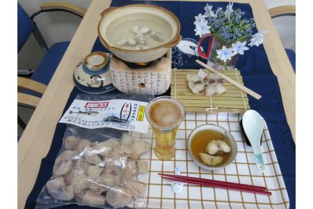 17.魚介醤油スープ付で食べる鍋セット用の天然ふぐの切り身1.5kg(6人前)