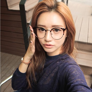 ⒹⓎⓁ┊ 3ᴄᴏʟᴏʀ🪴正韓圓形鏡片貓眼半框眼鏡 文青 可愛 日韓 情侶 圓框 流行 新款 不敗 網美 大框 細框 自拍