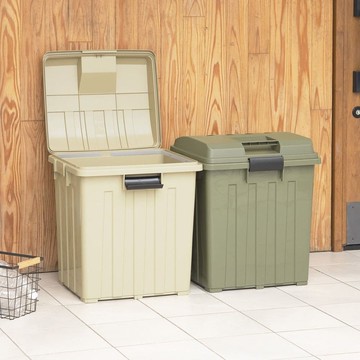 【TONBO】戶外連結式大型垃圾桶-大地色 90L