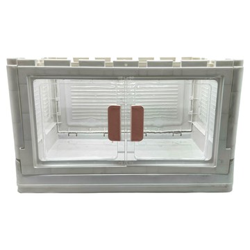 可摺疊大容量收納箱 滑輪設計 49L大號 PP塑料  粉色  1個