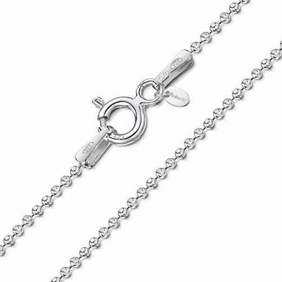 Amberta シルバー925 ボールチェーン ネックレス 幅1.2mm 長さ 36~90 cm (45cm)