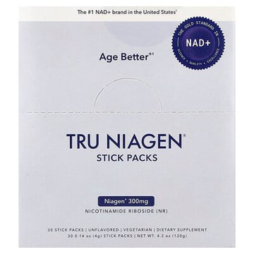 Tru Niagen, NAD+，煙酰胺核糖，原味，30 條，每條 0.14 盎司（4 克）
