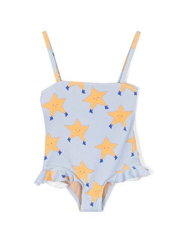 Tiny Cottons - Dancing Stars ribbed swimsuit - kids - Polyamide/Elastane/Polyester/Elastane - 6 yrs - Blue