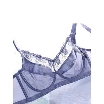 200斤大碼文胸輕薄網紗內衣胸罩帶鋼圈提胸防下垂大胸聚攏胖mm