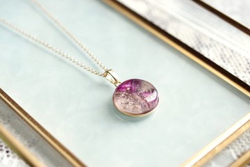 樹脂藝術 圓形墜飾・源氏香