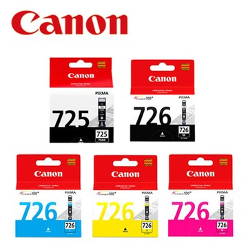 CANON PGI-725BK+726BK/C/M/Y 原廠墨水超值組(5顆入)