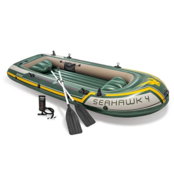 インテックス 『シーホーク 4』 インフレータブル 4人用 ボート セット ゴムボートセット パドル2本 ポンプ付き 釣り レジャー 湖 海 ボート フィッシング