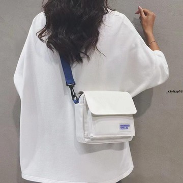 斜挎包 簡約帆布包女斜挎小包包新款ins學生運動休閑百搭尼龍單肩包