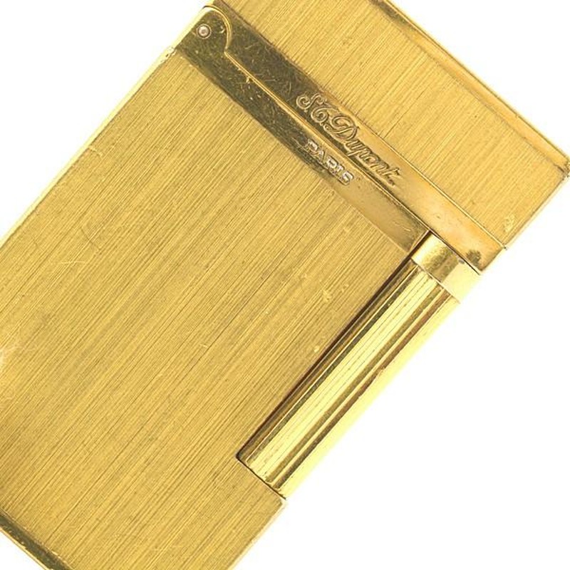 デュポン S.T.Dupont ガスライター ライン2 ヘアライン ゴールドカラー 