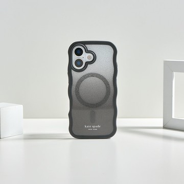 【kate spade】iPhone 17系列磁吸防摔波浪手機殼 幻影黑