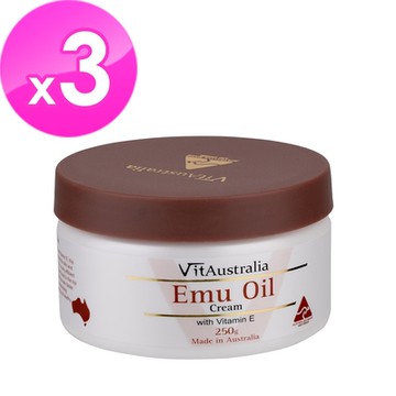 【澳洲Natures Care】VitAustralia 鴯苗鳥油滋潤霜含維他命E(3入組 250g/罐)