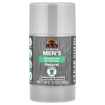 Okay Pure Naturals, 男士，無鋁淨味劑，清新，3 盎司（85 克）