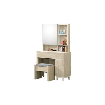 【H&D東稻家居】2.65尺開門鏡台組(含椅)(TJS1-07530)