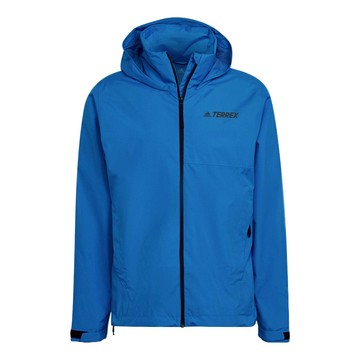 adidas Solid Color Logo Alphabet Printing Hooded Jacket Blue
