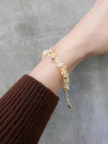 量身訂製/銅鍍金/水晶手鍊/黃水晶